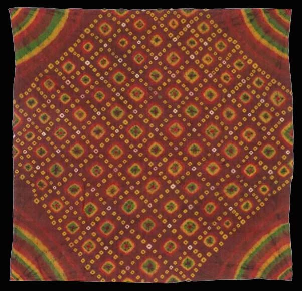 Description: A four-colour kiet cloth