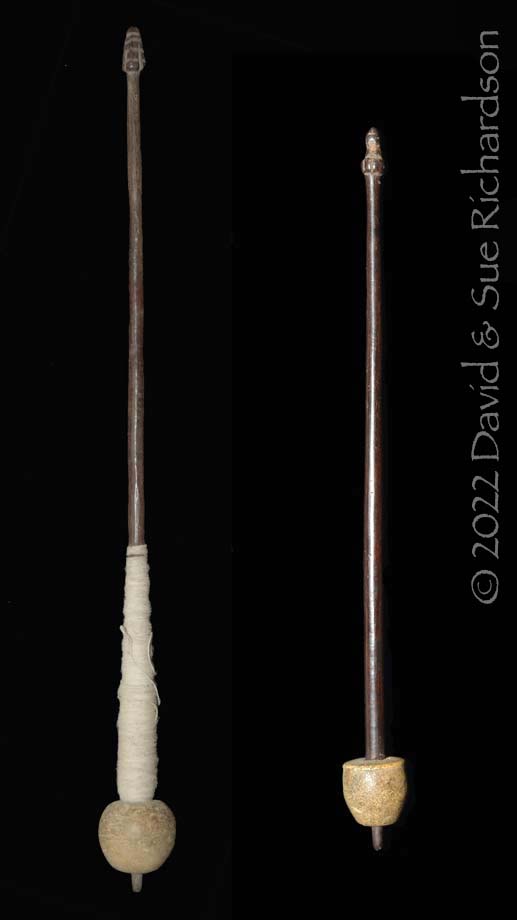 Description: Two drop spindles from Raijua