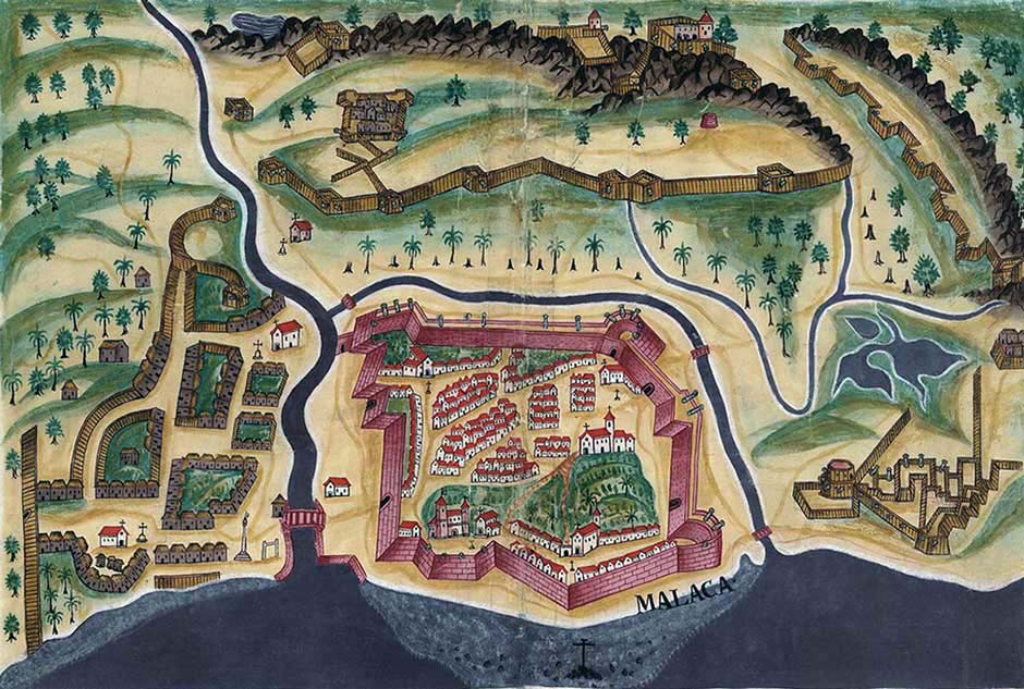 Description: Portuguese Fortazela de Malaca in 1635