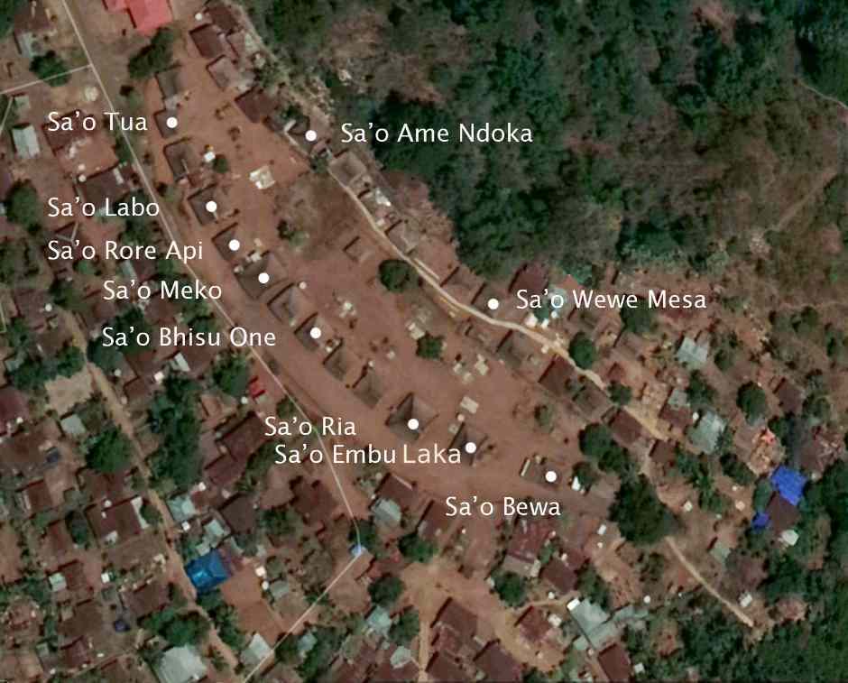Description: The locations of ten of the named sa'o nggua