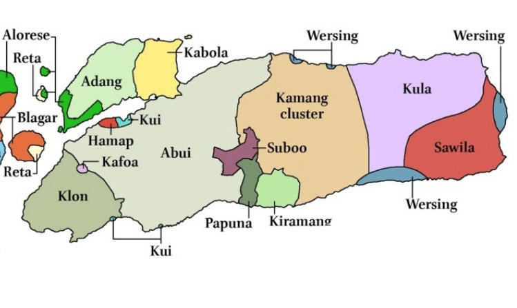 Description: Language map of Alor Island