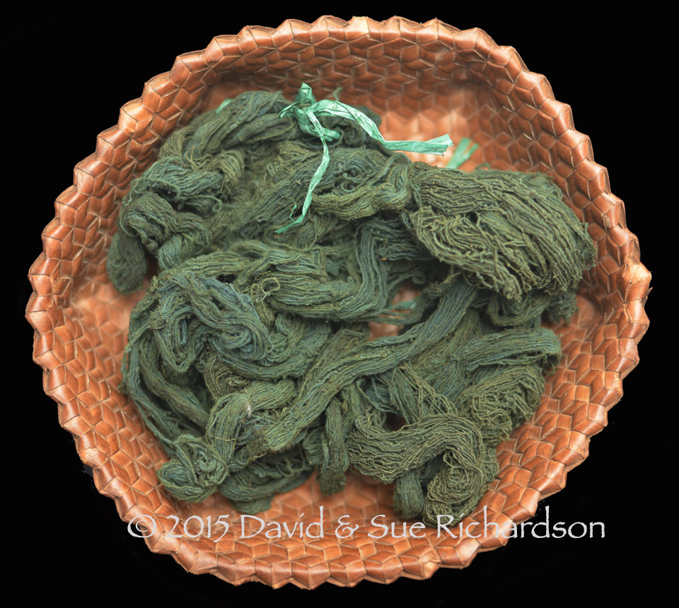 Description: Skein of turi-dyed cotton