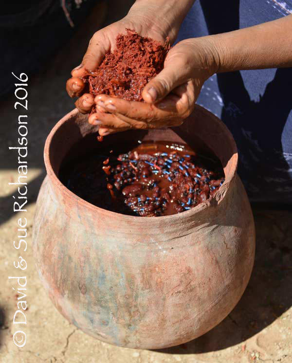 Description: A pot of morinda dye