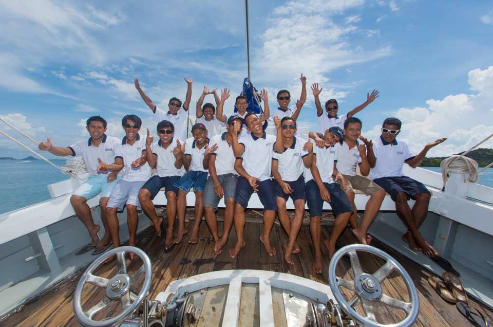 Description: The crew of the Ombak Putih