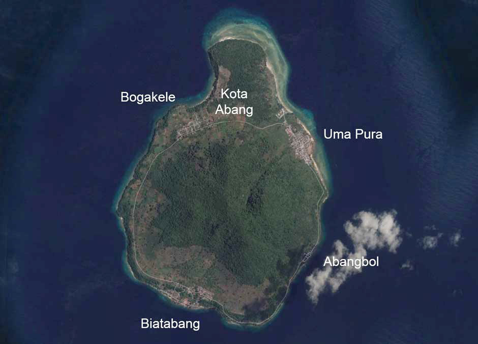 Description: Aerial view of Ternate with its five settlements
