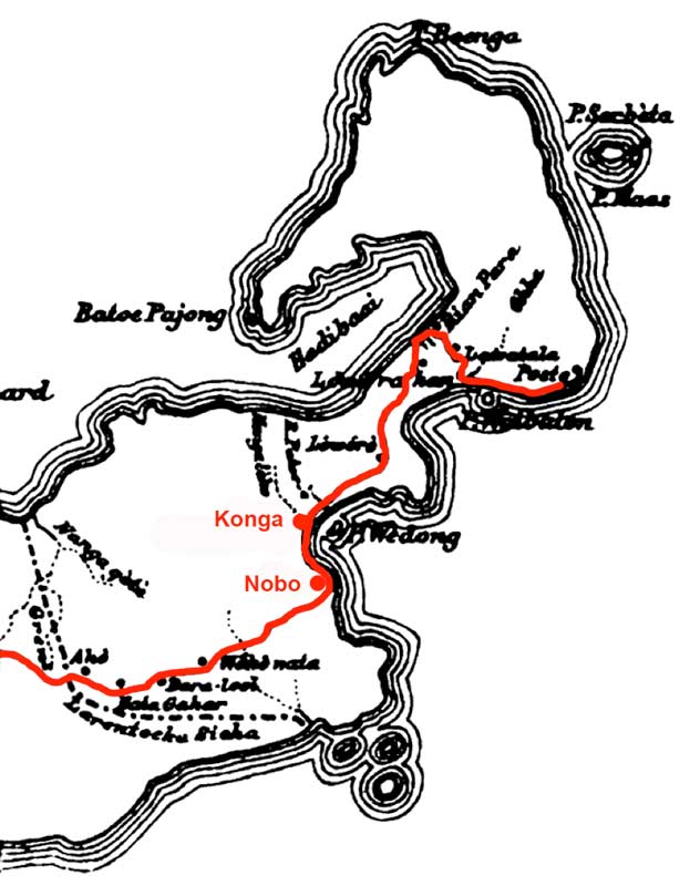 The route of Kleian and Ehrich in June 1875