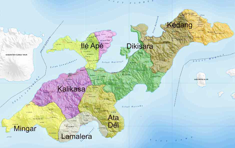 Description: The seven textile producing regions of Lembata Island