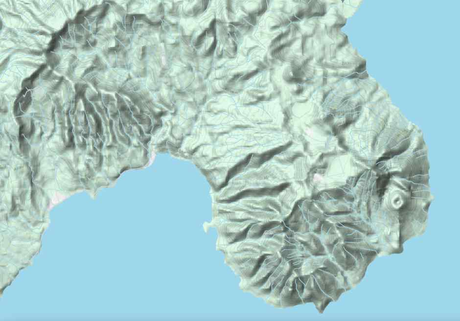 Description: The topography of the Ata Déi Peninsula