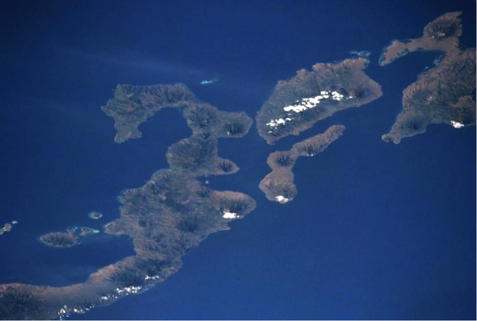 Description: Solor Island from space