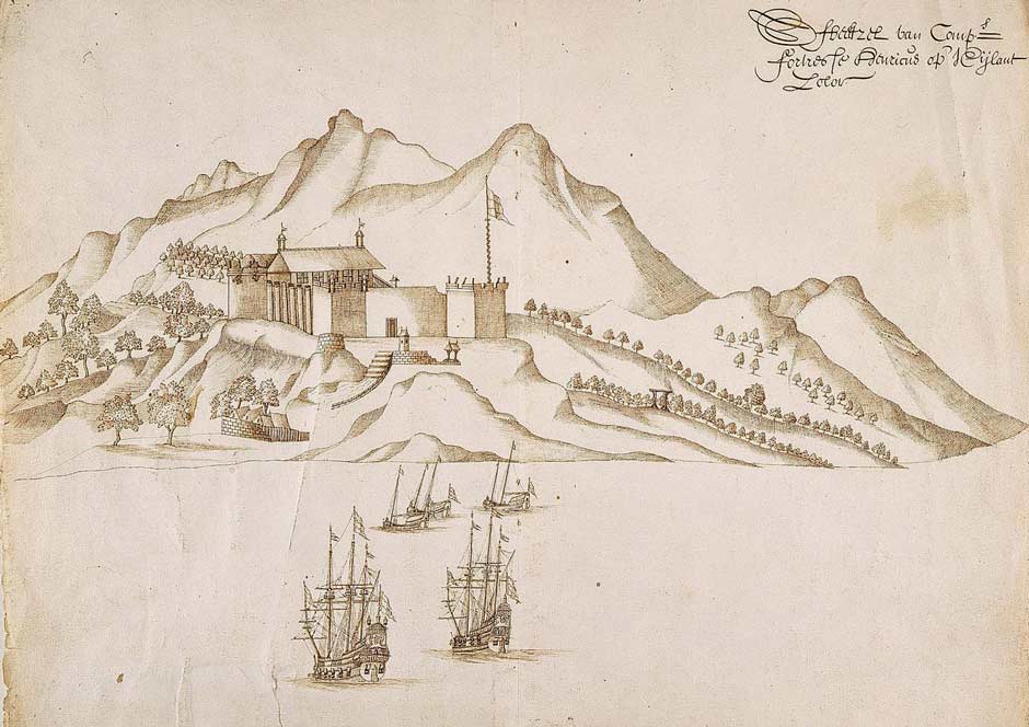 Description: A misleading view of Fort Henricus around 1656