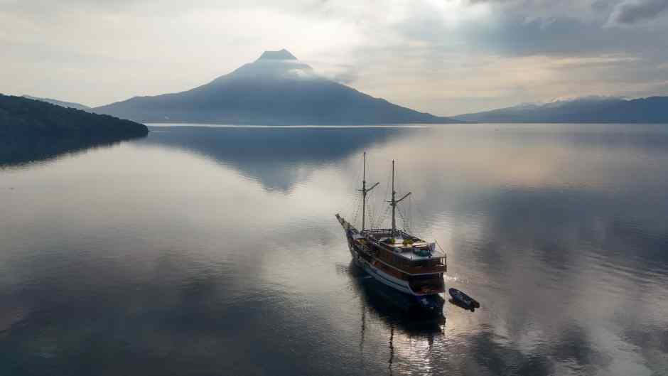 Description: Our mooring off eastern Flores